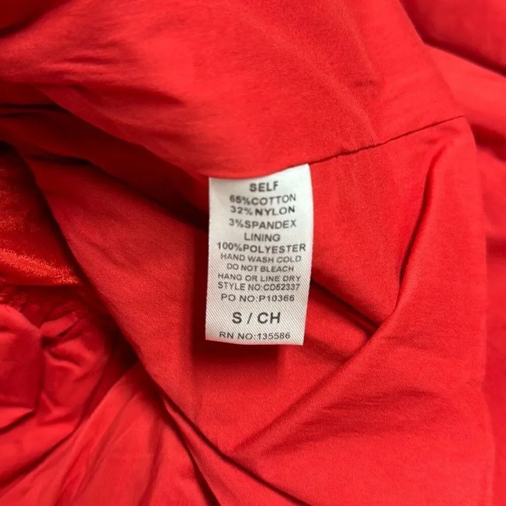 Main Strip Women’s Red One Shoulder Ruched Ruffle Mini Dress Size Small NEW - Picture 9 of 9